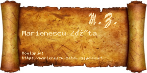 Marienescu Zéta névjegykártya